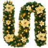 Christmas LED  Garland Decorative Green Christmas Garland  Xmas Tree Rattan Banner Decoration Wreath