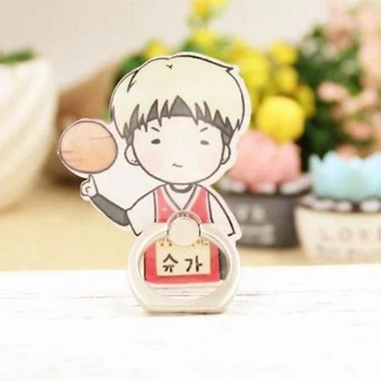 Bts Cartoon Phone Holder With 360degree Rotation For Fans And Mobile Use