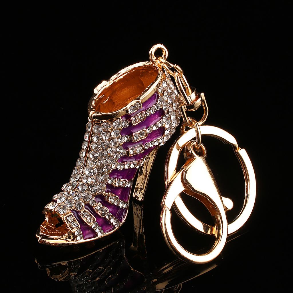 Новая хрустальная туфля на высоком каблуке с подвеской в виде кошелька со стразами, брелок для ключей, подарочная цепочка