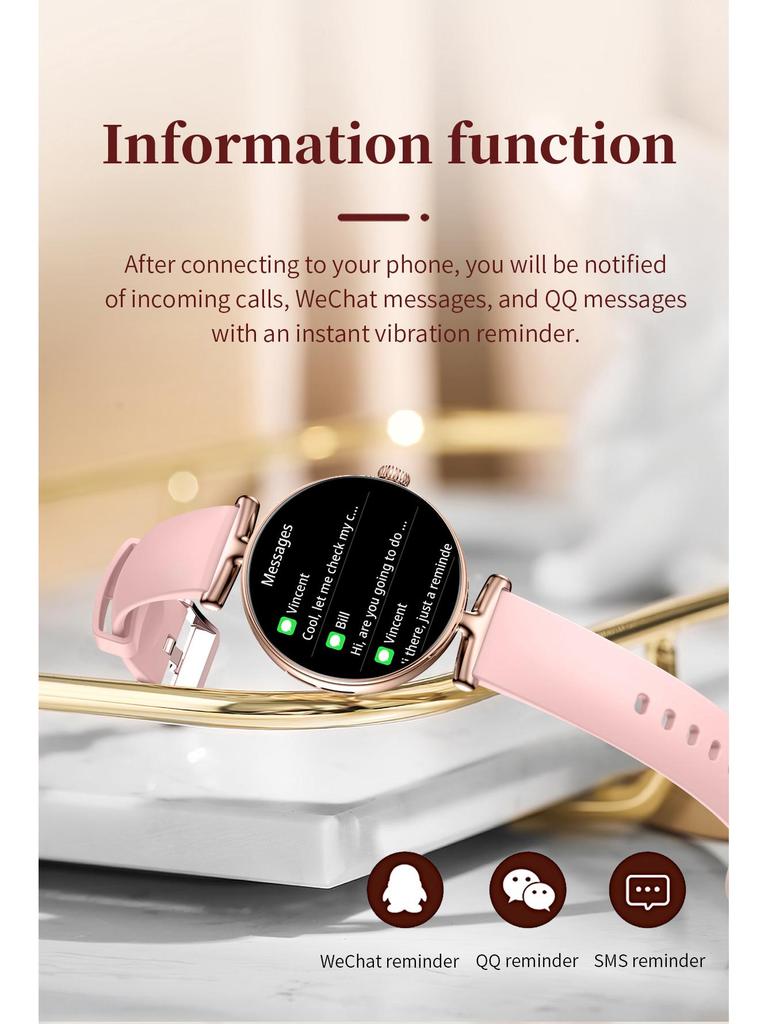 Женские многофункциональные смарт-часы V81: Пульс, Кровяное давление, Звонки по Bluetooth, Спорт, Кислород в крови, Отображение дня.