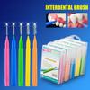 40Pcs/Box Interproximal Brush Safe Ergonomic Stainless Steel Wire Health Care Interdental Brush for Home