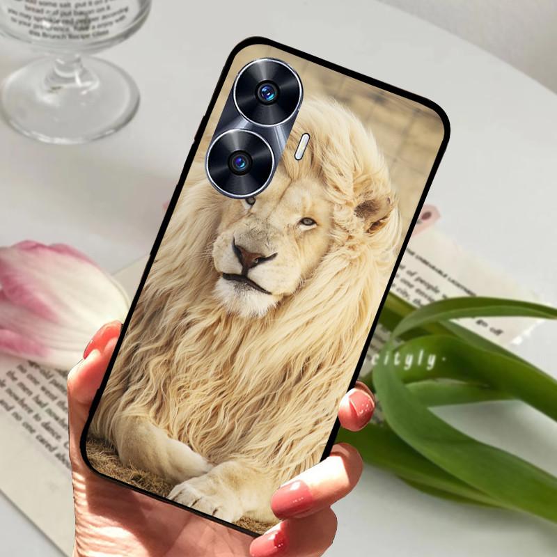 Для Realme C55 Чехол Крутой Черный Мягкий Силикон ТПУ Бампер Защитный Чехол Для Телефона Для OPPO Realme C55 C 55 Чехол Fundas Оболочка Coque