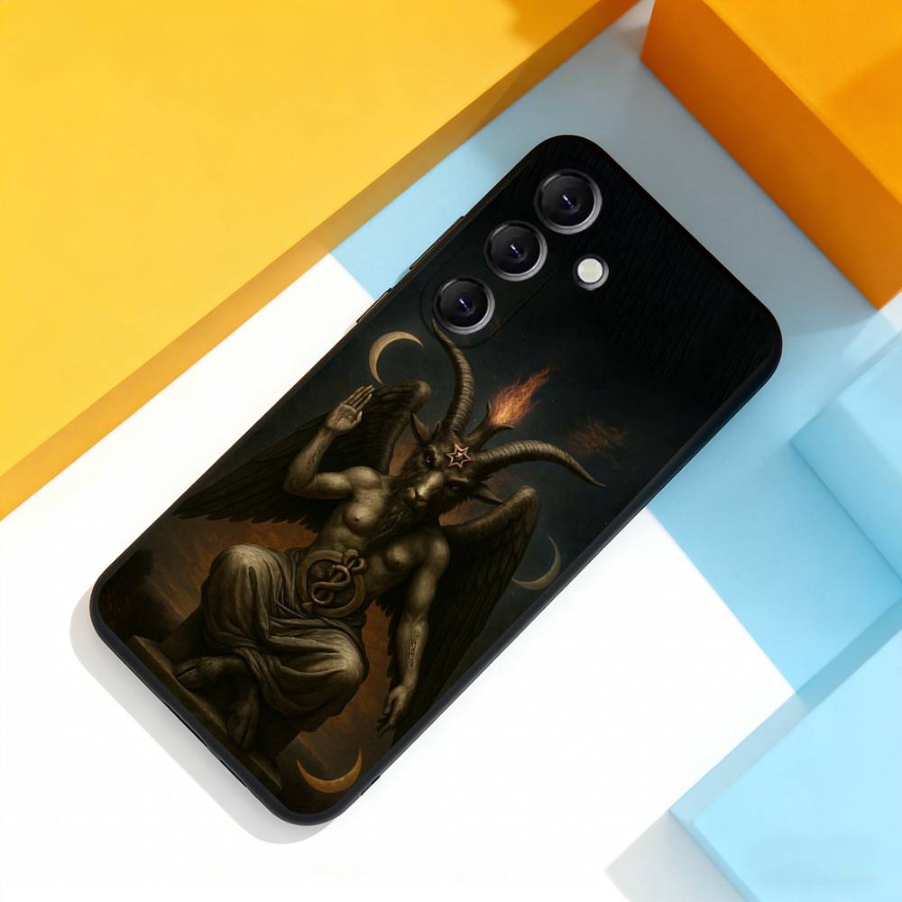 S-Сатанинская Адская Пентаграмма Чехол для Телефона Для Samsung Galaxy A 73,72,51,53,52,71,22,5G,Note,J7,8,9 Мягкий Точное Отверстие Черная Крышка