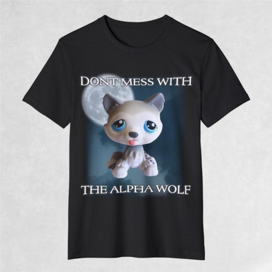 LPS Волк Альфа littlest pet shop мем Футболка Для Мужчин Женщин 100% Хлопок Футболки С Короткой Рукавой 0410-4 - Мужская Летняя Хлоп...