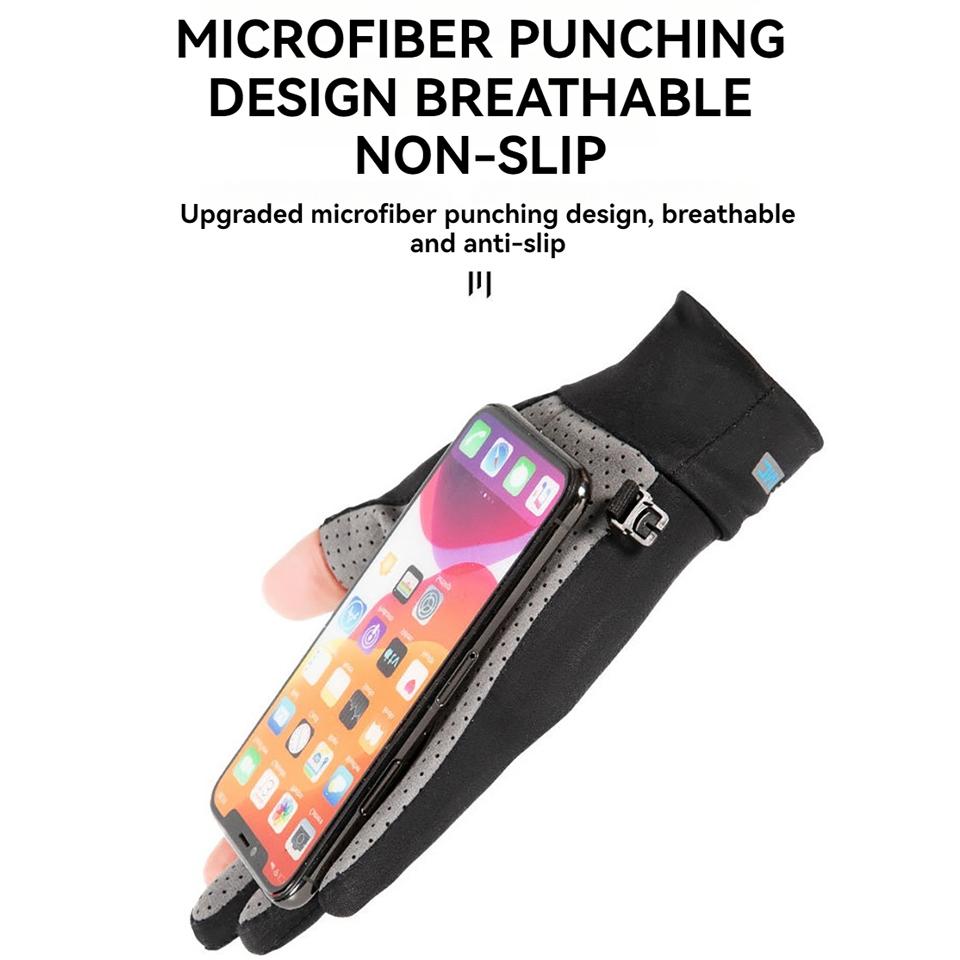 1Pair Summer Ice silk Gloves Breathable Quick Drying Thin Two-finger Gloves Outdoor Cycling Driving Non-slip Sun Fishing