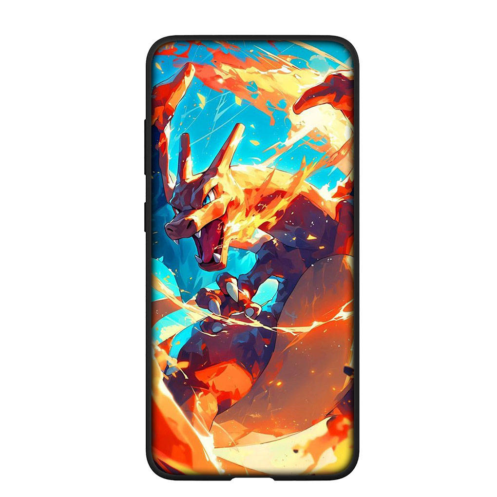 Чехол для телефона Samsung Galaxy S23 S24 iPhone 16 15 14 Xiaomi Redmi Note 13 12 11 Plus 10 Pro Max OPPO Huawei Anime Pikachu Pokemon GO Charmander Cover