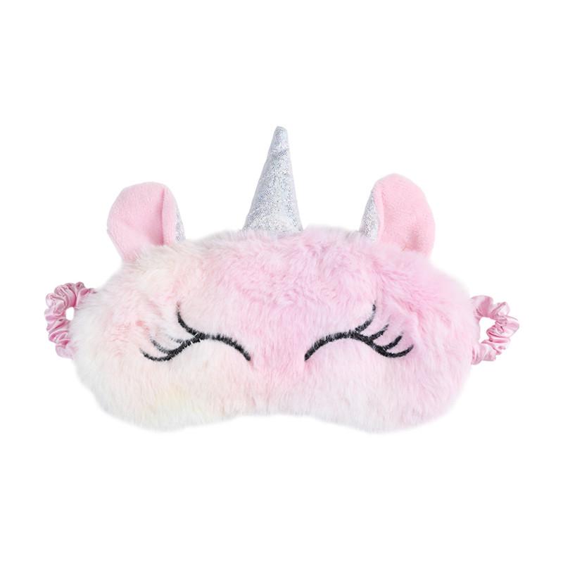 Fashion 3D Unicorn Sleeping Eye Mask Cute Cartoon Gradual Change Plush Travel Eyeshade Cover