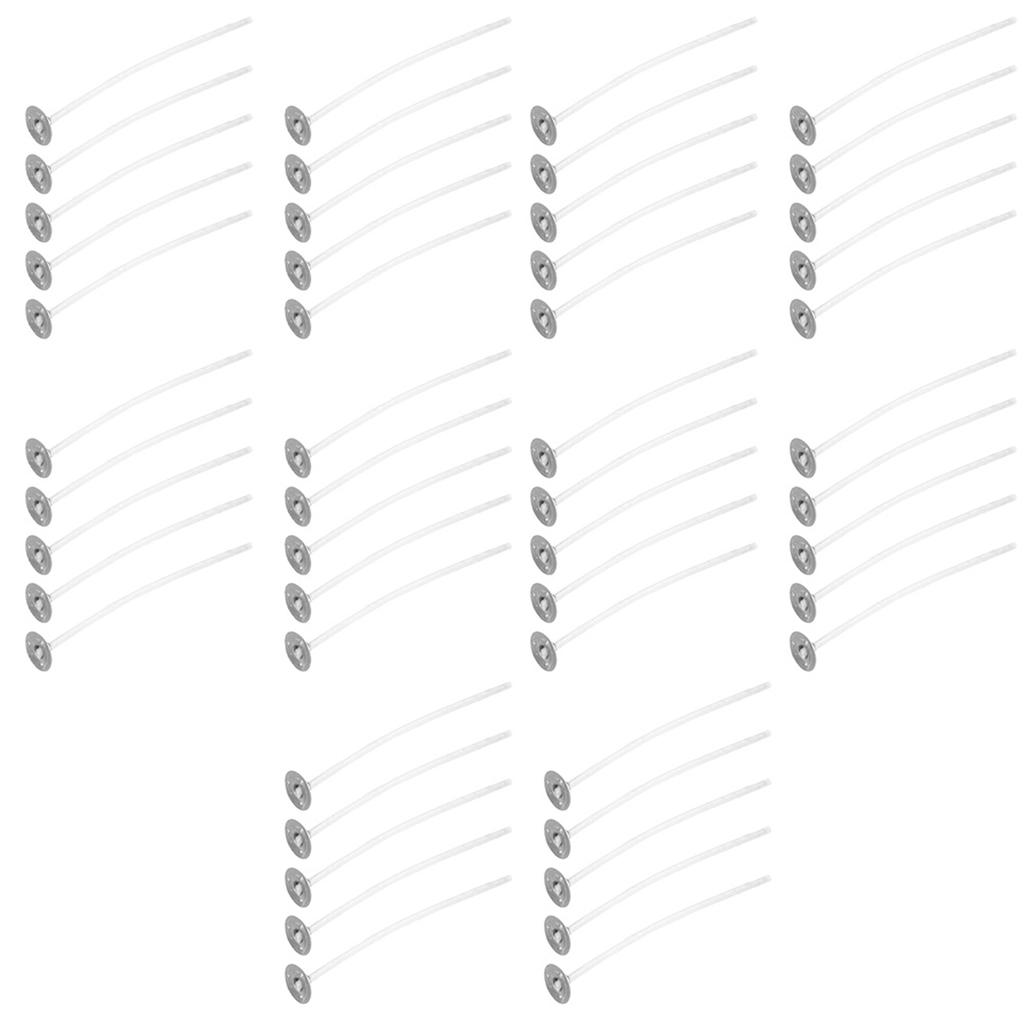 50 шт. фитилей для свечей, предварительно пропитанные воском фитили с хлопковым сердечником с основанием для изготовления ароматических свечей своими руками, 8 см 3,1 дюйма