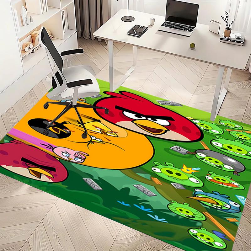 1pc angry Birds Print Area Rug - Soft, Washable Non-Slip Indoor Mat, Living Room, Home Office Decorative Rug,Office Decorative
