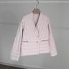 Womens Lightweight Short Down Jacket V-Neck Slim Fit White Duck Inner Layer Casual Outerwear
