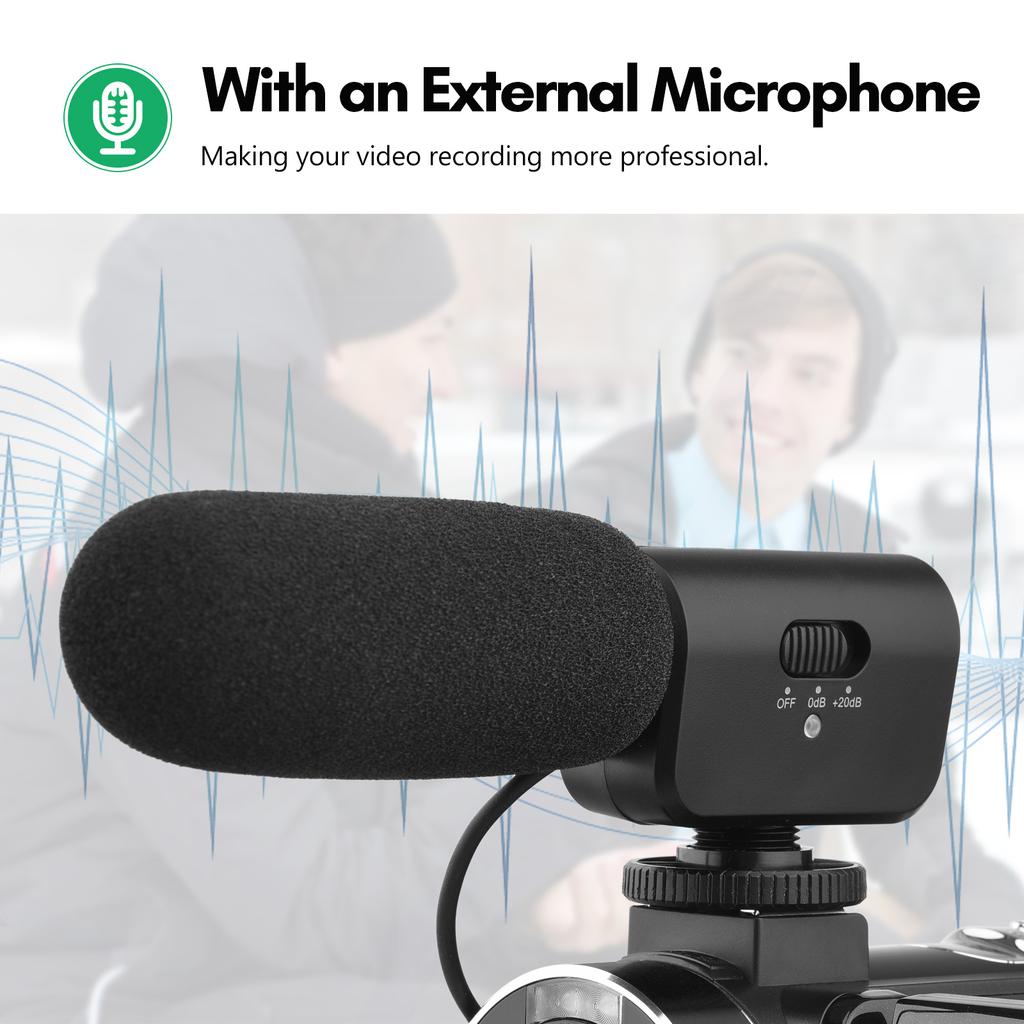 4K Digital Video Camera WiFi Camcorder DV Recorder 56MP 18X Digital Zoom 3.0 Inch IPS Touchscreen