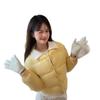 Женские зимние новинки: поддельные two-piece желтые короткие пуховики на хлопковом наполнителе, утолщенные маленькие хлопковые куртки
