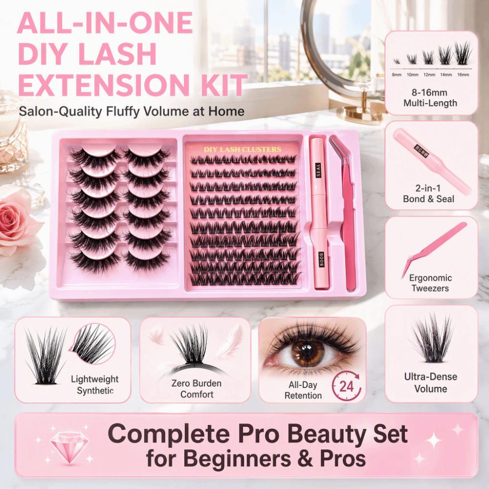 Natural curl Individual Segment Lashes Dense Volume DIY Eye Lashes False eyelash set Daily Makeup