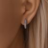 Silvery Heart Shape Earrings 925 Sterling Silver Women Zircon Ear Studs Sparkling Pave Hoop Earring Jewelry Gift