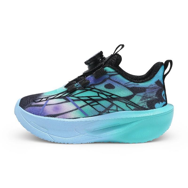 Boys Running Shoes Mesh Breathable Non-slip Rotating Buckle Kids Sports Sneakers