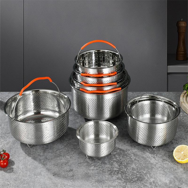 2-4 л пароварка из нержавеющей стали аксессуары для рисоварки решетка для приготовления на пару корзина для слива с силиконовой ручкой
