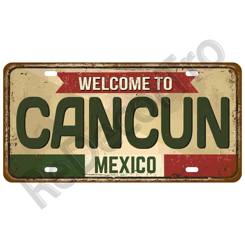 Vintage Tin Sign For Bar Pub Man Cave Club Wall Decoration California TinPlates Plate Plaque Madrid Paris Decor City Metal Sign