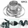 VIKEFON 10Pcs Universal Axle CV Joint Boot Clamp Kit Stainless Steel Driveshaft CV Boot Crimp Clips Adjustable 32-41mm 70-127mm