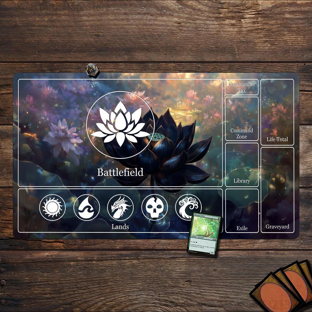 Magic Playmat card gaming mat with zones mtg playmat Dark Lotus Design Desk Mat gamer keypad expansion mousepad rubber antislip