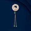 Chinese-style Ancient-style Magnolia Flower Tassel Brooch, High-end Women's Peace Pendant Brooch with Elegance