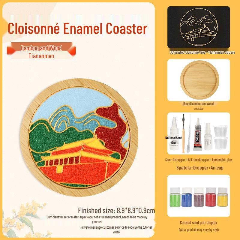 Набор для изготовления подставок в технике перегородчатой эмали: Цзинтайлань без волочения проволоки, в китайском стиле, командное мероприятие ручной работы