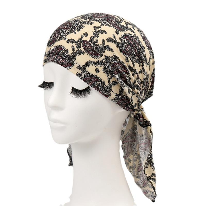 Hat Female Triangle Scarf Pirate Hat Headscarf Hat Head Cap Chemotherapy Cap Casual Printing Dust Hat Ethnic Hat