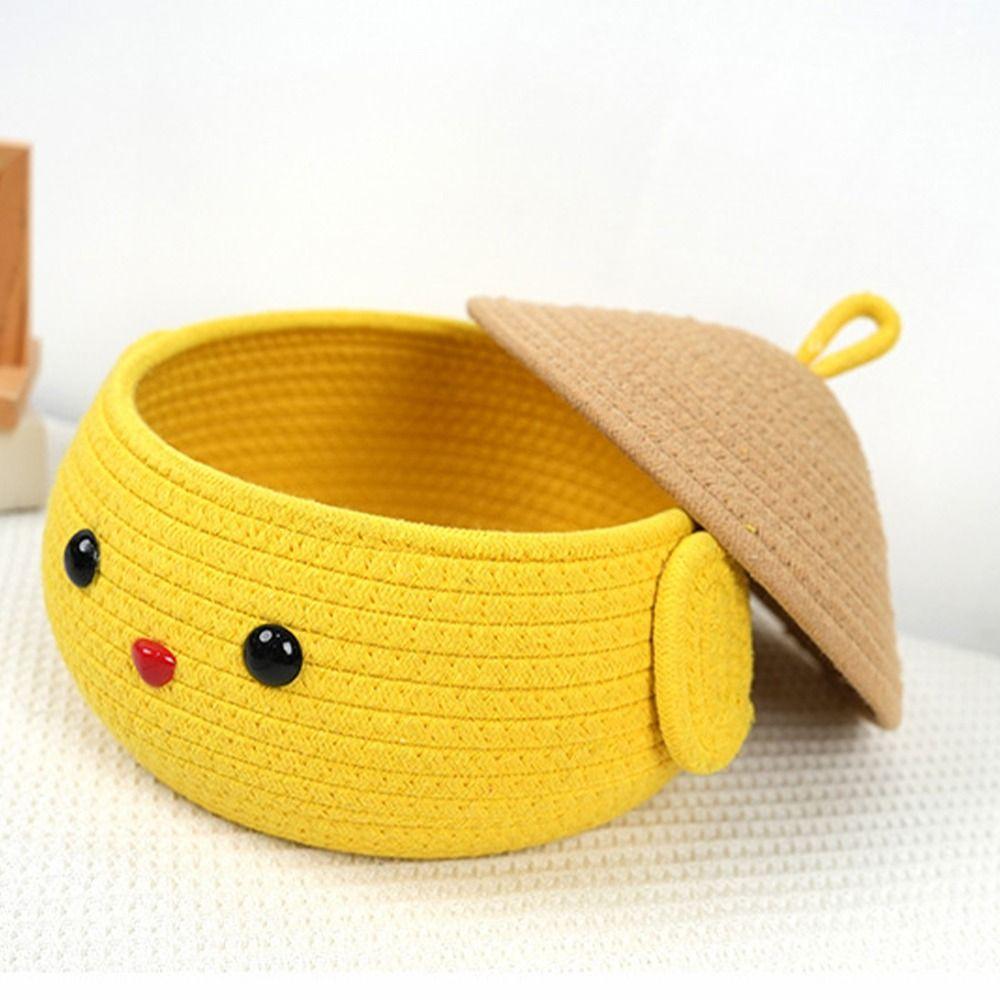 Cartoon Sorting Storage Basket Handmade Organizing Basket Desktop Storage Box  Coffee Table