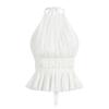 Sleeveless Chiffon Vest Tops Halter Women's Crop Top Simple Lace-up Camisole  Club