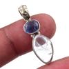 Ювелирный кулон из стерлингового серебра 925 пробы с натуральным аквамарином и кианитом 1,25 дюйма l4i24