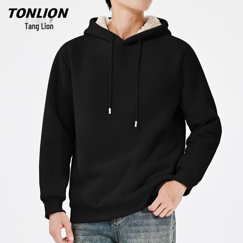 TonLion Унисекс Зимняя Теплая Толстовка с Капюшоном