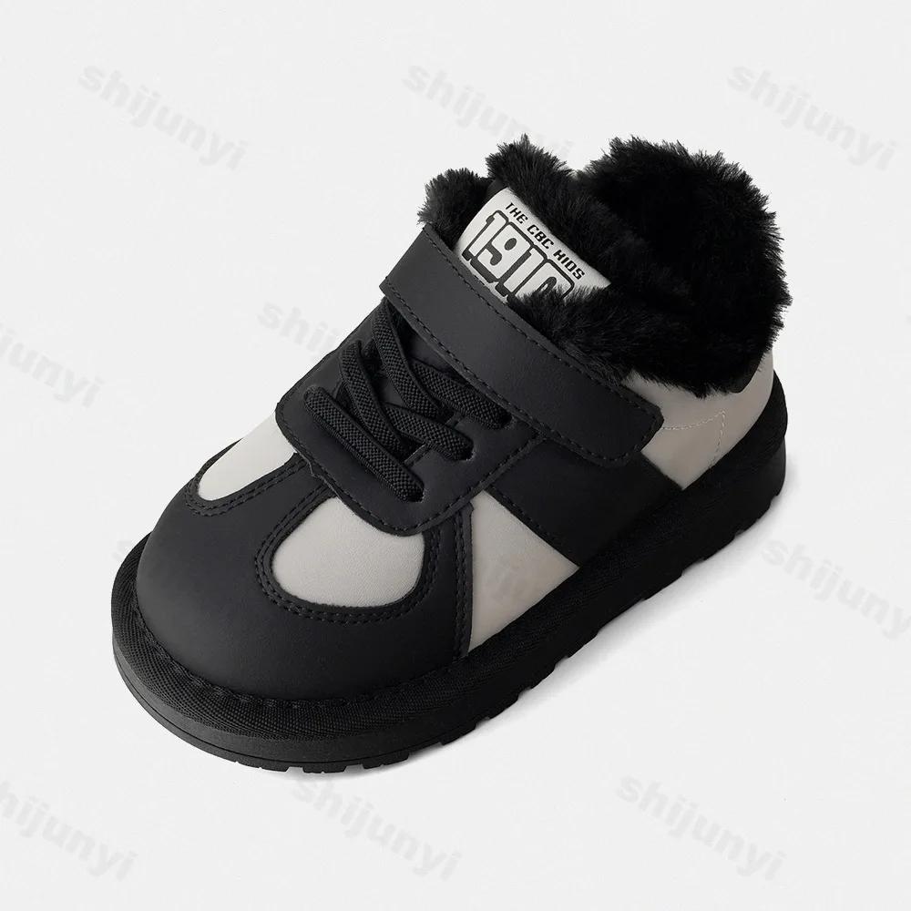 Модные зимние сапоги для детей 2024 Новый тренд Модные хлопковые ботинки для девочек-подростков Толстые теплые из искусственного меха Модные плюшевые ботинки