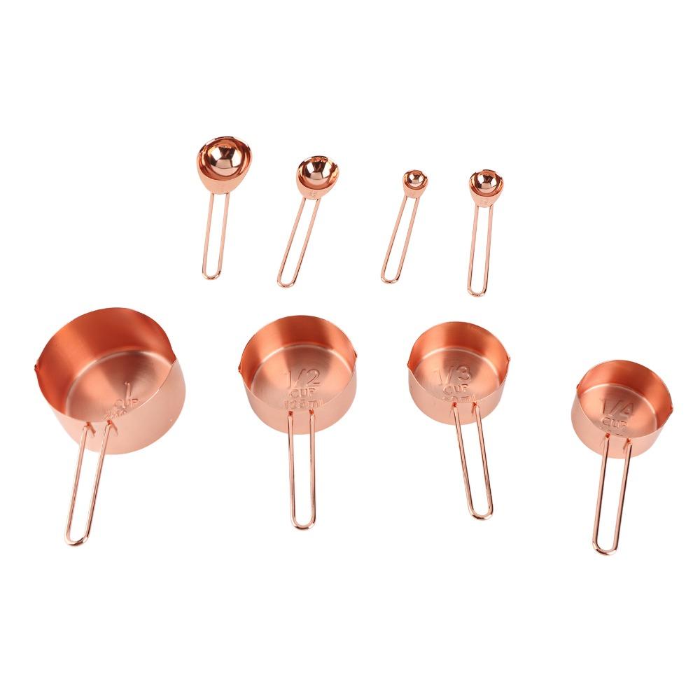 Stainless Steel Measuring Spoons Set Rose Gold Gold Baking Measuring Set Dry Ingredients