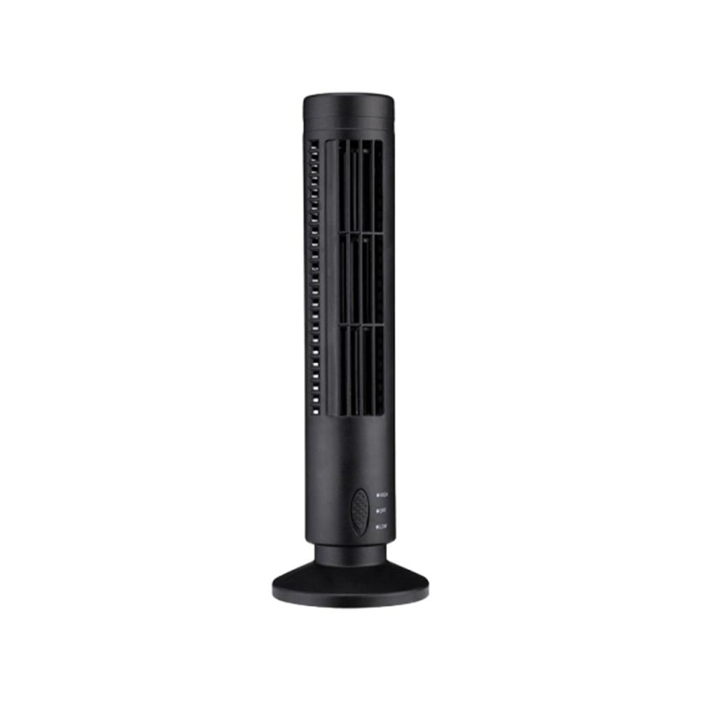 Bedroom Tower Fan USB-Powered Portable Design Black