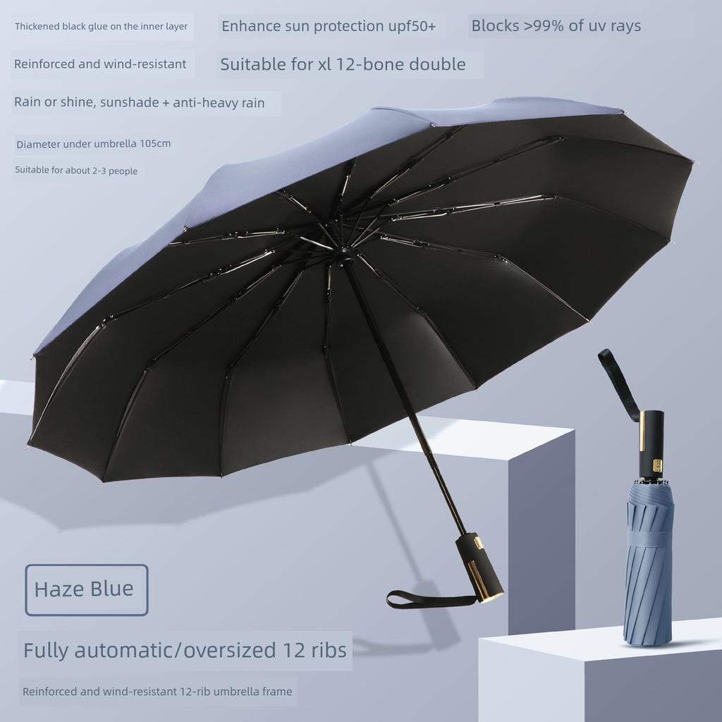 Fully Automatic Dual-Purpose Umbrella, Large Size, Thickened and Reinforced, Foldable Sunshade, Sun Protection, Uv Protection, Sun Umbrella for Men
