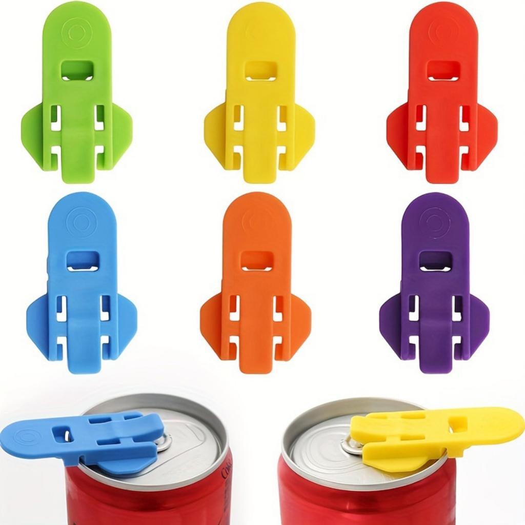 6Pcs Manual Easy Can Opener,Colorful Soda Beer Can Opener for Coke, Beer, Soda,Simple Can Opener with Dustproof Seal