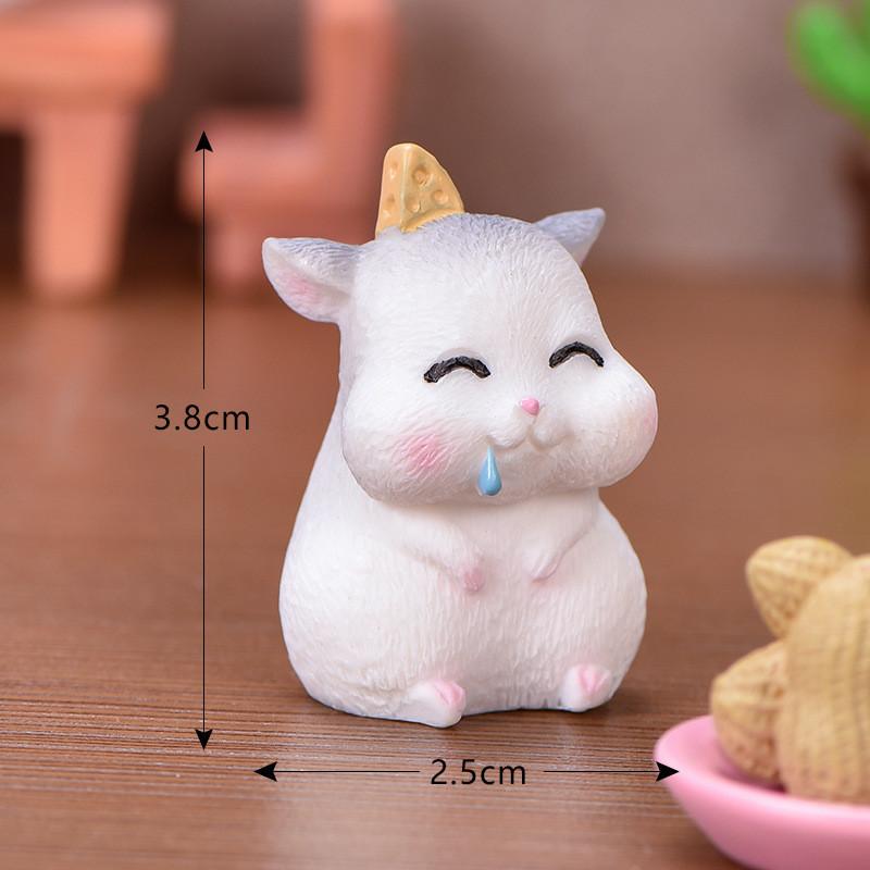Adorable Resin Figurine Hamster Mini Ornaments For Terrarium Or Bonsai Display