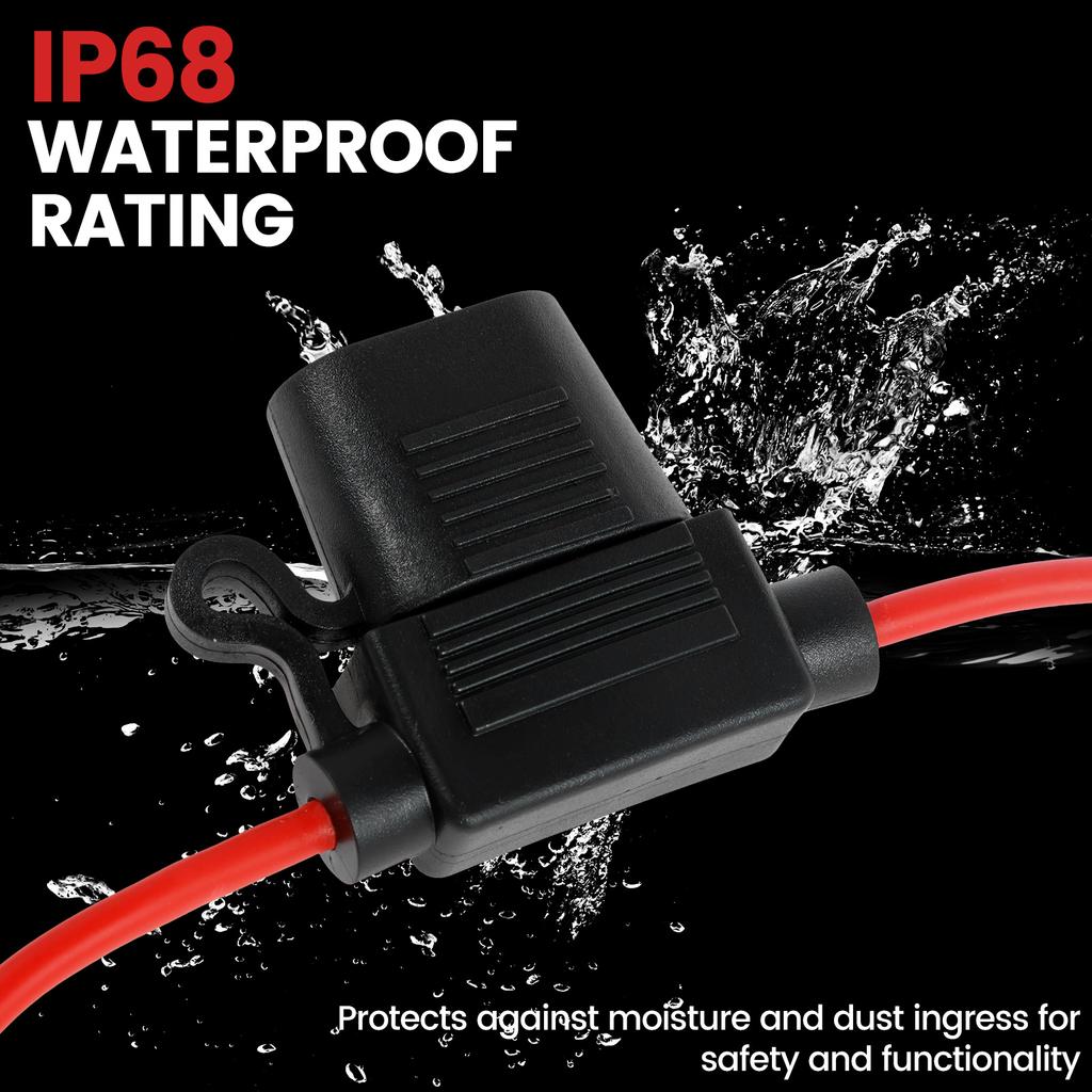 24/10PCS Car Fuse Holder Waterproof 14awg Small Blade Type Inline Fuse Holders for In-Line Ato/Atc Blade Fuses