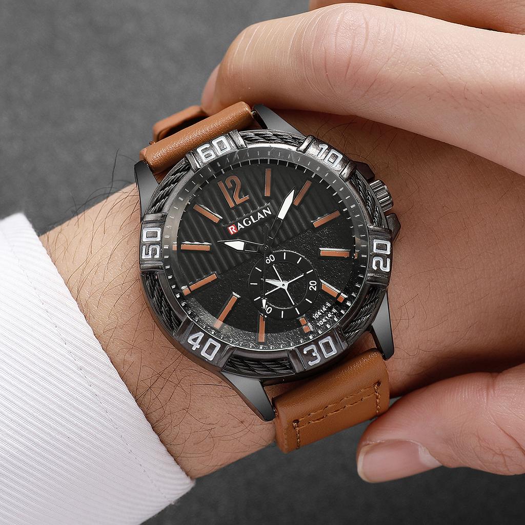 1pcs/set New Men's Watches Business Fashion Digital Large Dial Leisure Trend Quartz Watch (Box Not Included)