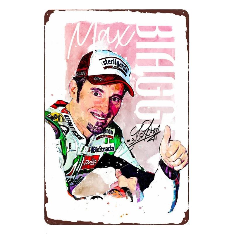 Motorcycle Rider Classic Sports Racing Tin Sign Vintage Metal Poster Decor Man Cave Garage Wall Signs Art Plaques Tin Plate Sign