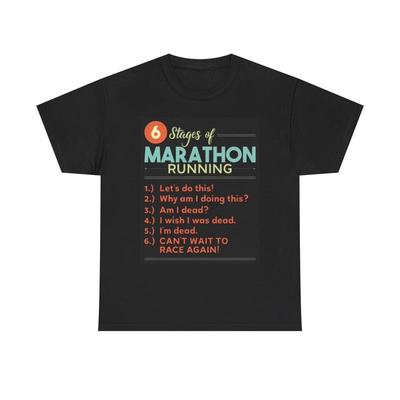 Футболка для марафонца Смешные шутки Плотный хлопок