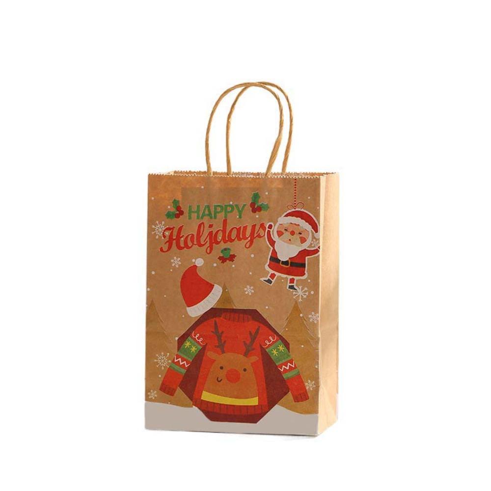10Pcs Reusable Christmas Gift Bag Thickened Tote Bag Eco-friendly Gift Packaging Bags Grocery Store
