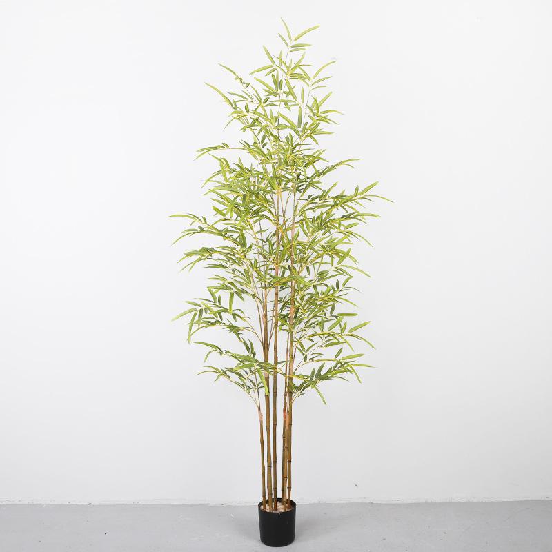 Nordic Decorative Bamboo Partition with Artificial Greenery for Mall Display
