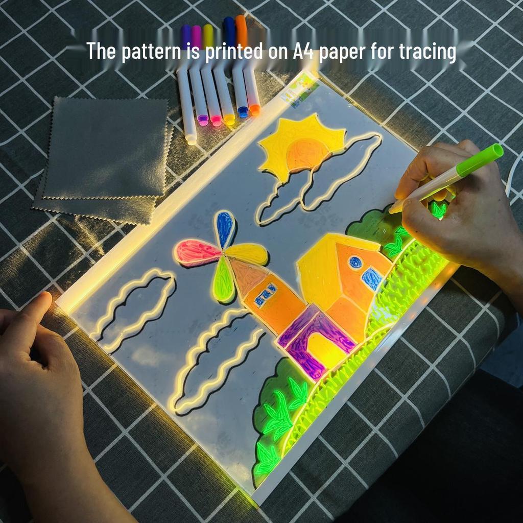 DIY Hand-Painted LED Light Board Kit: Children's Festive Luminous Writing & Drawing Set.