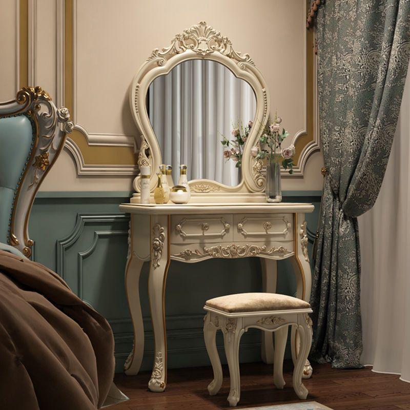 Wangdins Multi-Purpose Princess Vanity Table: European-Style Dressing Table & Makeup Desk for Bedroom.