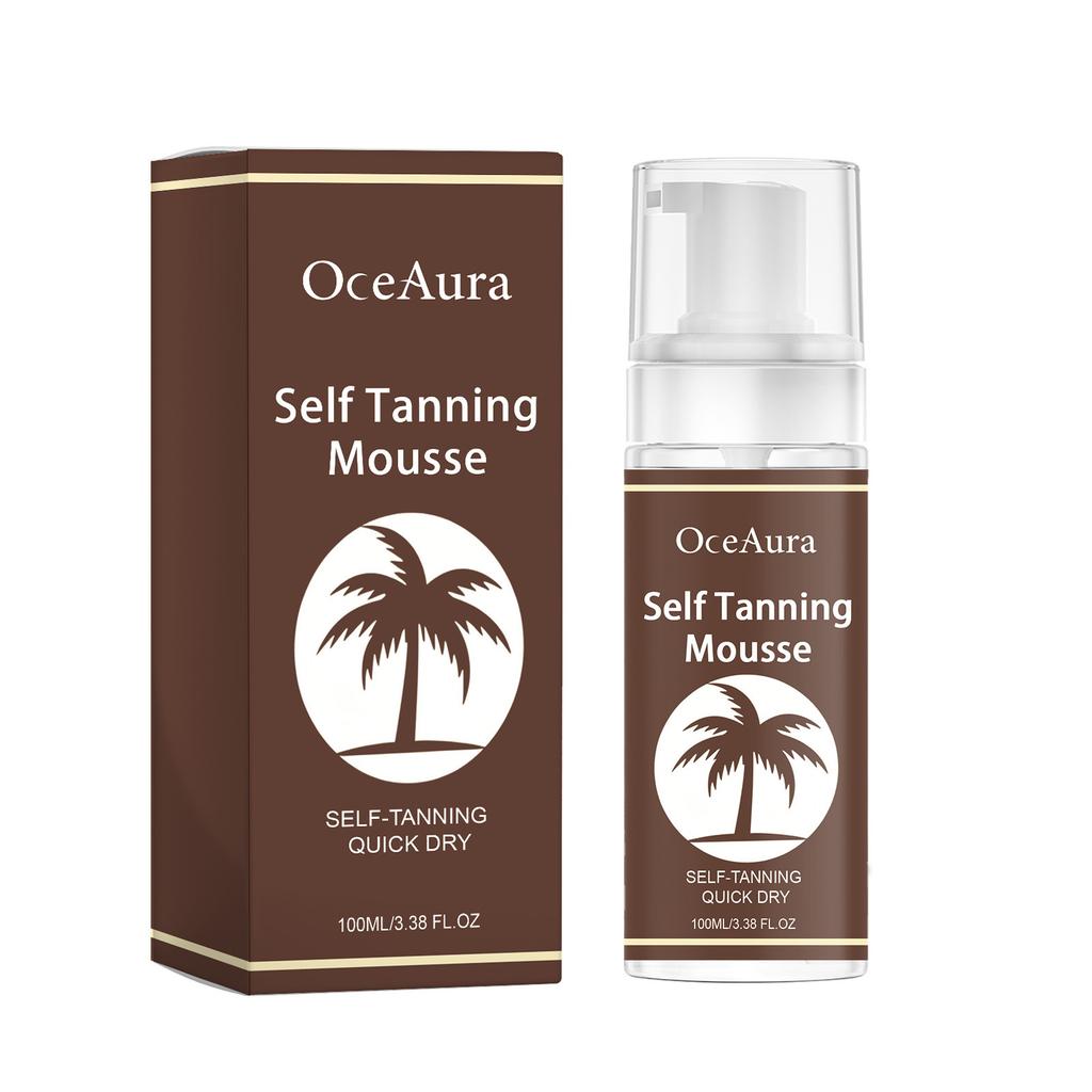 OCEAURA Moisturizing Self-Tanning Mousse Summer Outdoor Beach Sunless Bronze Skin Hydrating Mousse 100ml