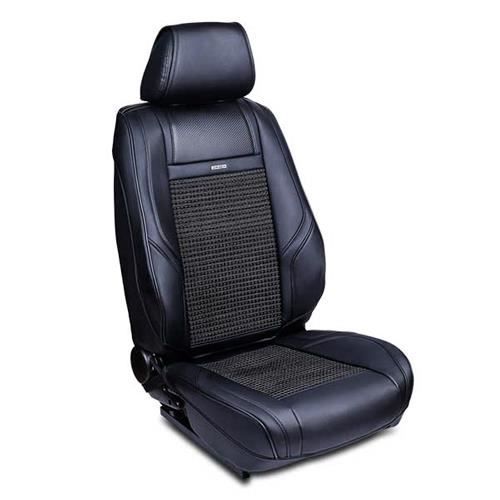 Housse de siège de voiture - Luxe R1 - Noir - 3 parties - Matériaux de haute qualité - Universelle