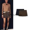 Spring New Women's Clothing French Retro High Waist Casual A- Line Curling Waist of Trousers Straight-leg Short Pantskirt 4661419