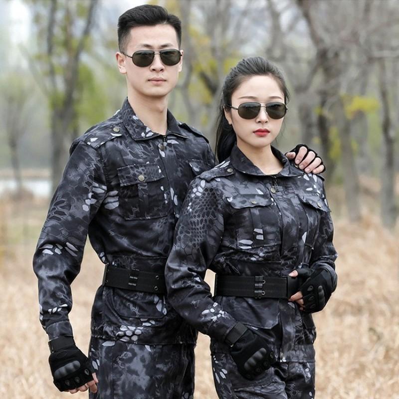 Men Camouflage Cycling Jersey Set Outdoor Tactical Wear Breathable Quick Dry Training Suit