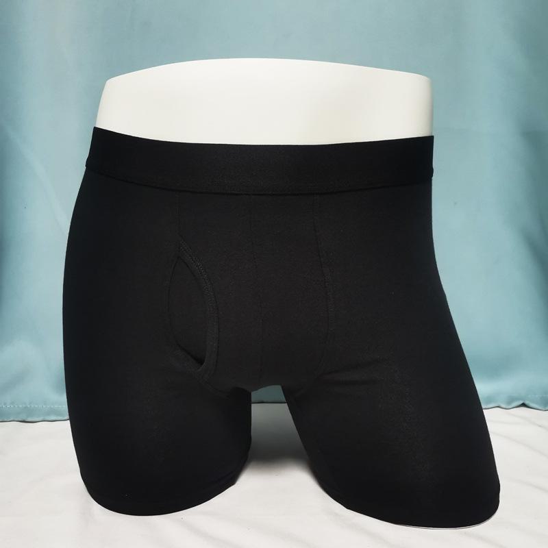 Мужские хлопковые шорты-боксеры средней длины для больших размеров - однотонные, американские и европейские размеры