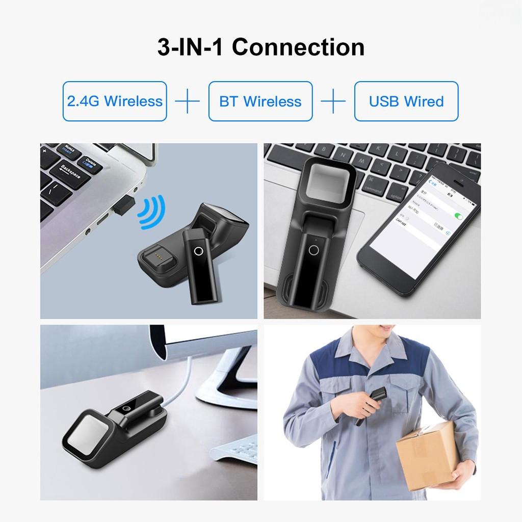 3-in-1 Supermarkets Stores Wireless Intelligent Barcode Scanner Handheld 1D Bar Code Reader